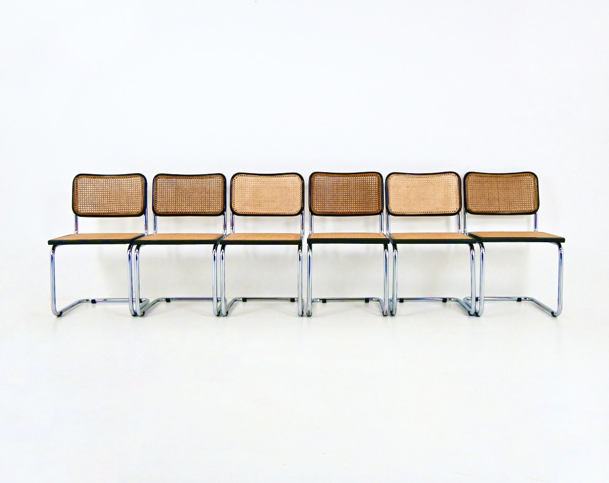 Ensemble de 6 Chaises Style B32 par Marcel Breuer-photo-2