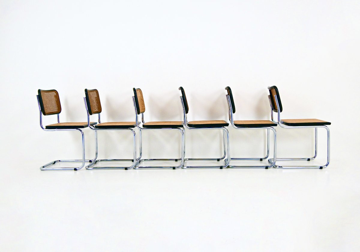 Ensemble de 6 Chaises Style B32 par Marcel Breuer-photo-3
