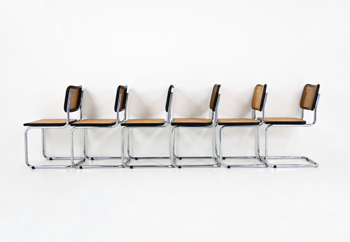 Ensemble de 6 Chaises Style B32 par Marcel Breuer-photo-4