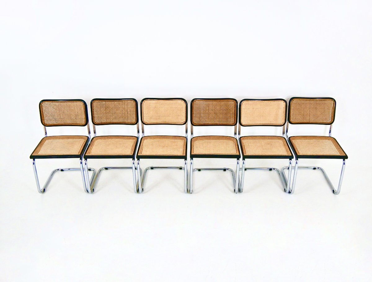 Ensemble de 6 Chaises Style B32 par Marcel Breuer-photo-2