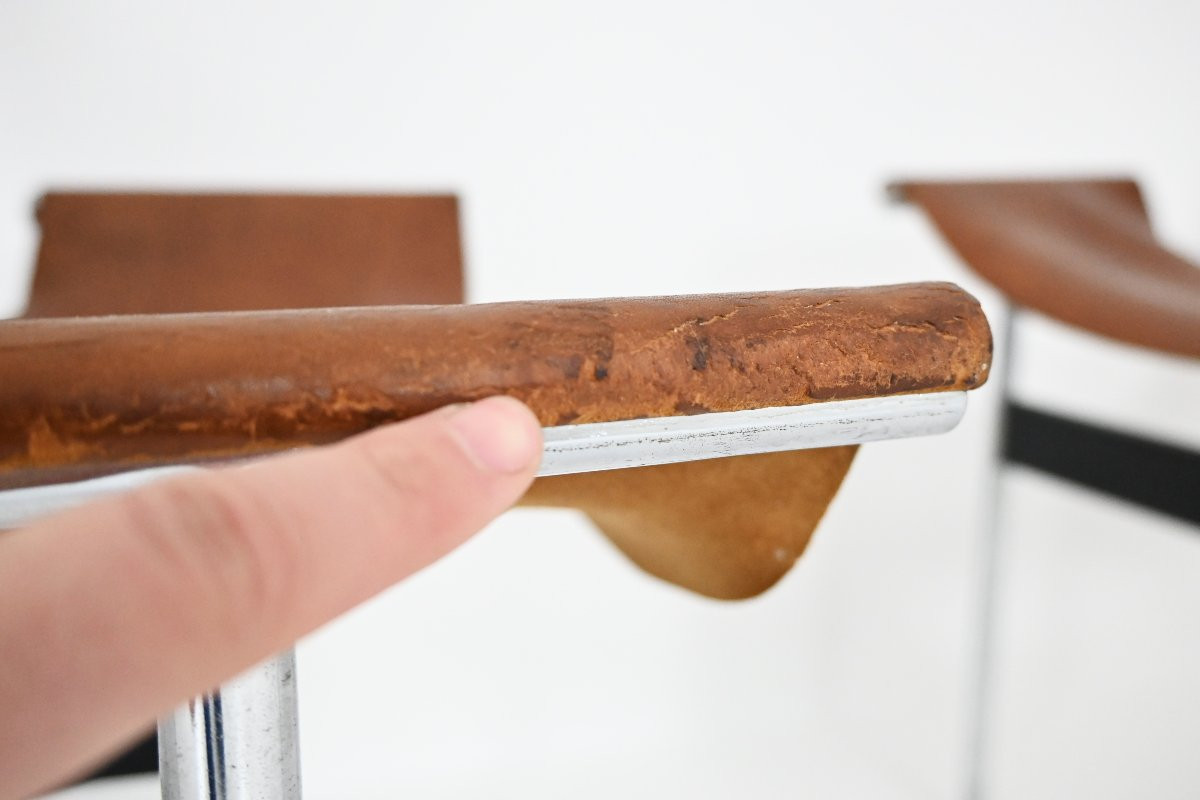 Ensemble de 6 Modèle 3LC T Chair par William Katavolos pour Laverne International, 1952,-photo-7