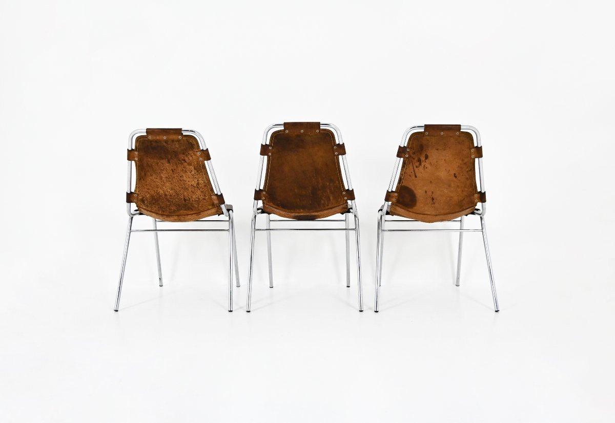 Set Of 3 Les Arcs Chairs By Charlotte Perriand, 1960s-photo-3