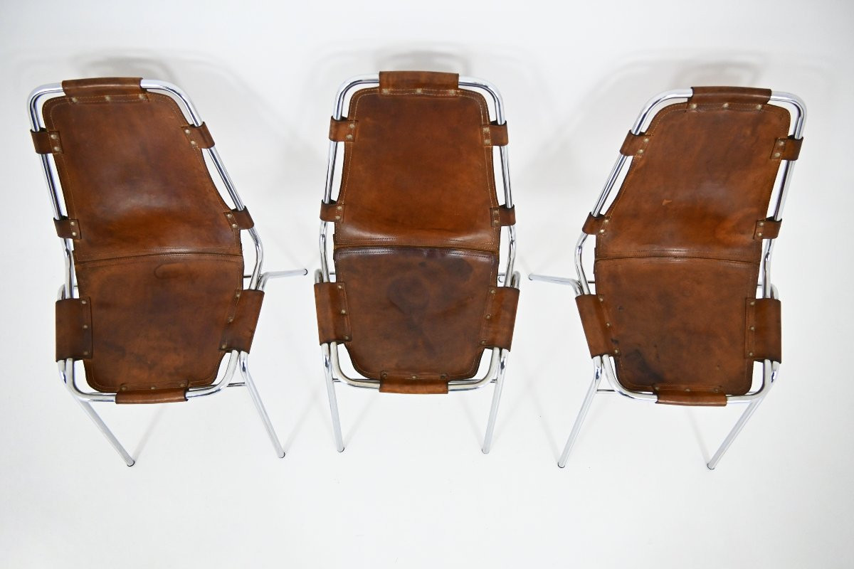 Set Of 3 Les Arcs Chairs By Charlotte Perriand, 1960s-photo-4