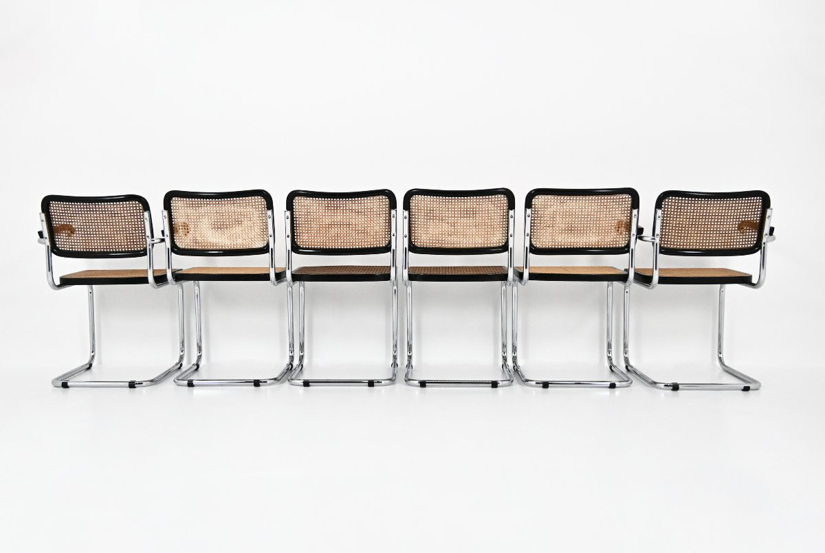 Ensemble de 6 Chaises de salle à manger Style B32 par Marcel Breuer -photo-4