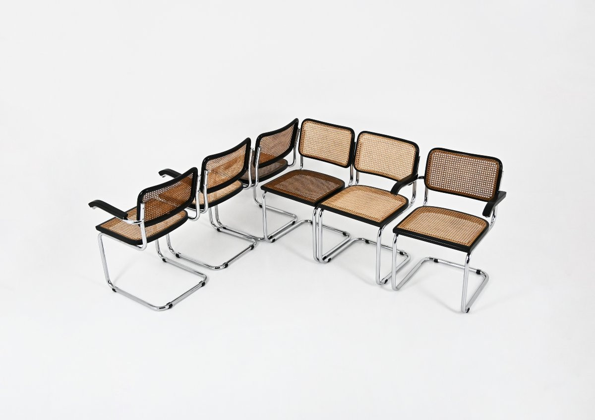Ensemble de 6 Chaises de salle à manger Style B32 par Marcel Breuer -photo-1