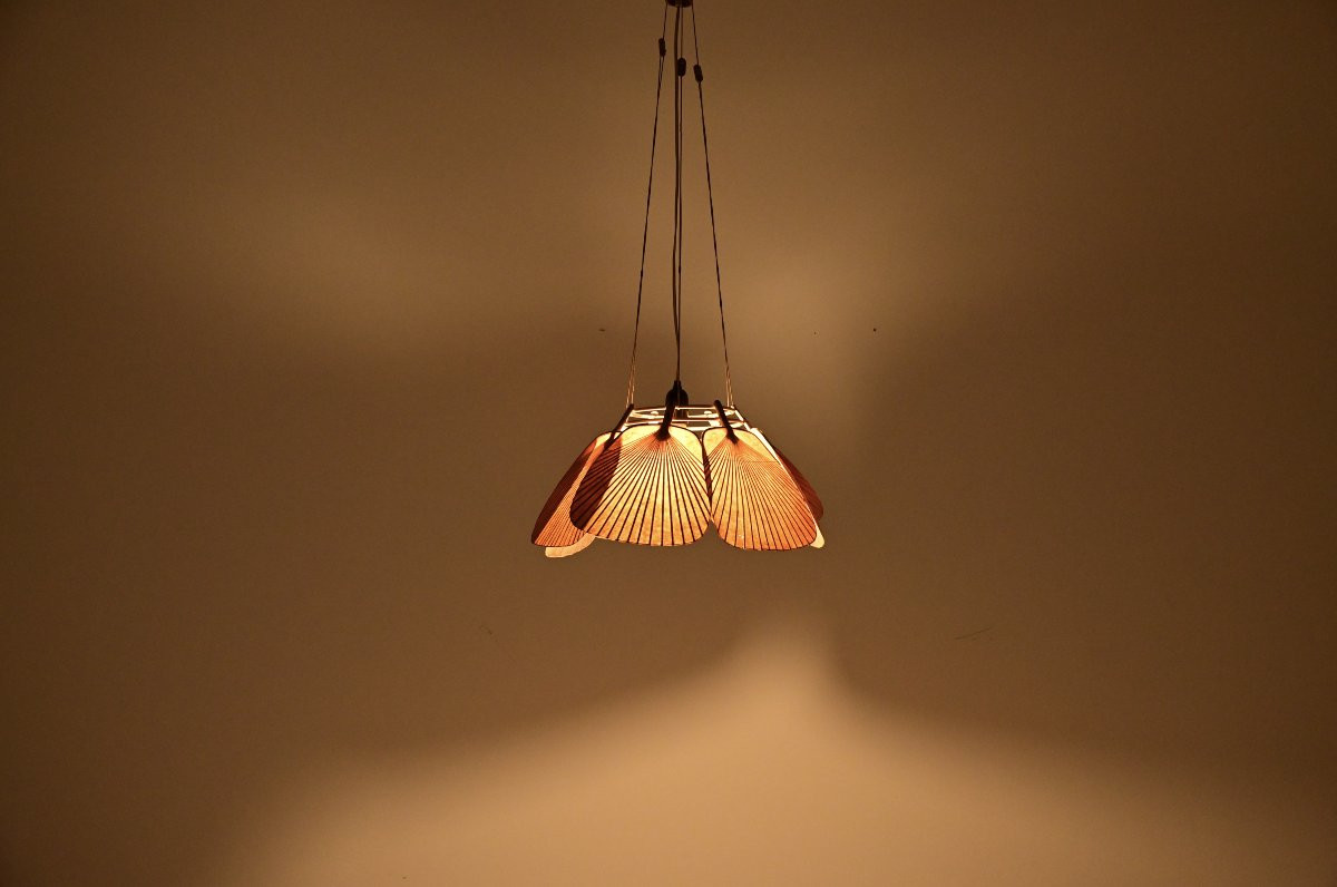 Suspension « Shichi » Uchiwa par Ingo Maurer pour Design M, années 1970  -photo-3