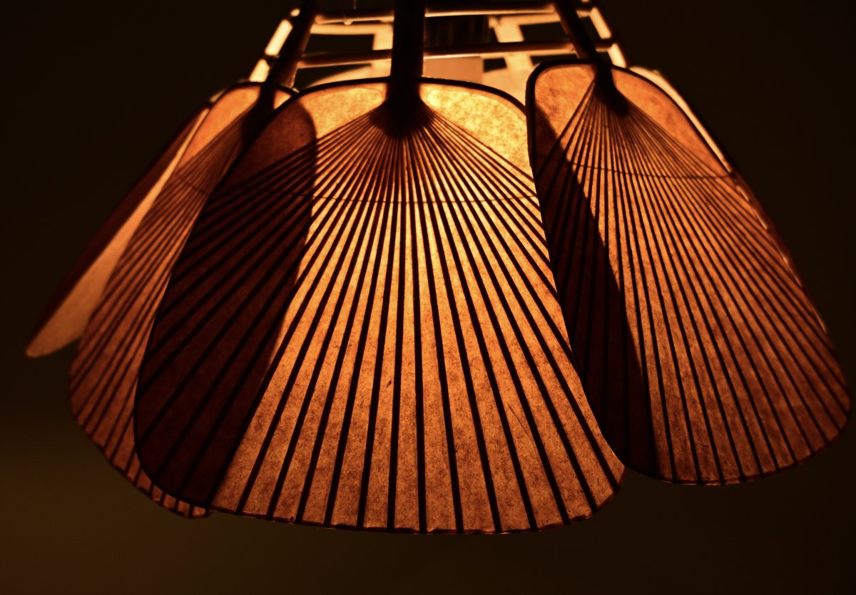 Suspension « Shichi » Uchiwa par Ingo Maurer pour Design M, années 1970  -photo-5