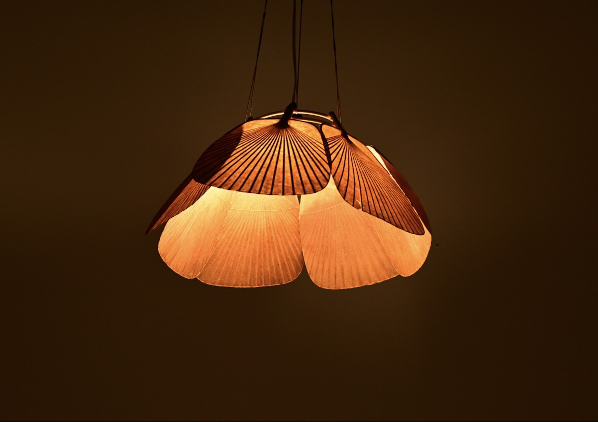 Suspension « Shichi » Uchiwa par Ingo Maurer pour Design M, années 1970  