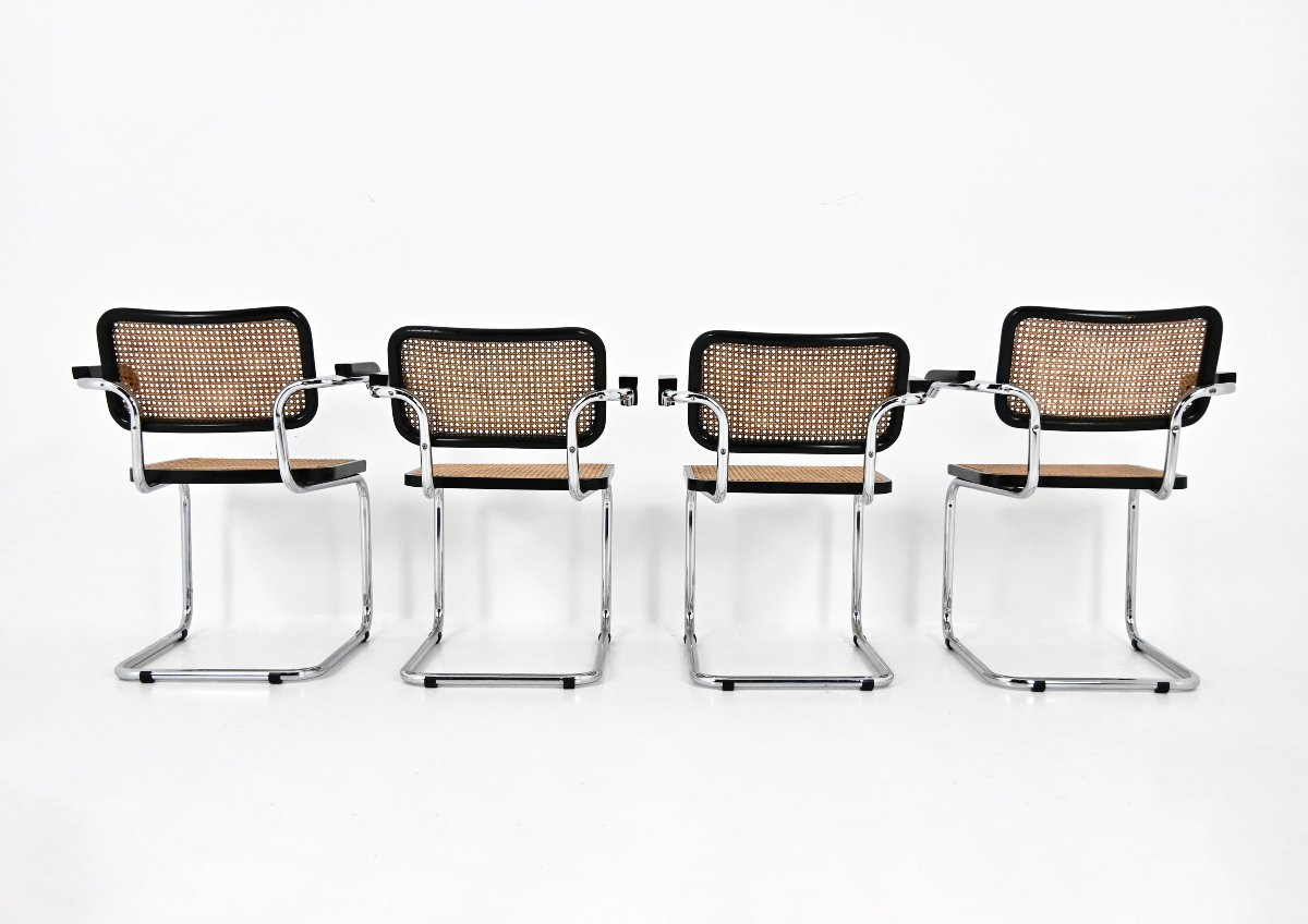 Ensemble de 4 Chaises de salle à manger Style B32 par Marcel Breuer-photo-3