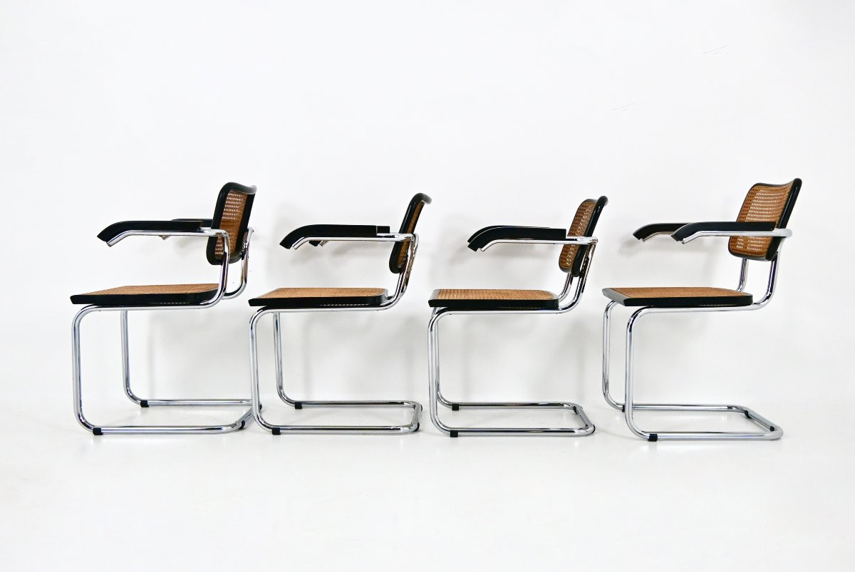 Ensemble de 4 Chaises de salle à manger Style B32 par Marcel Breuer-photo-3