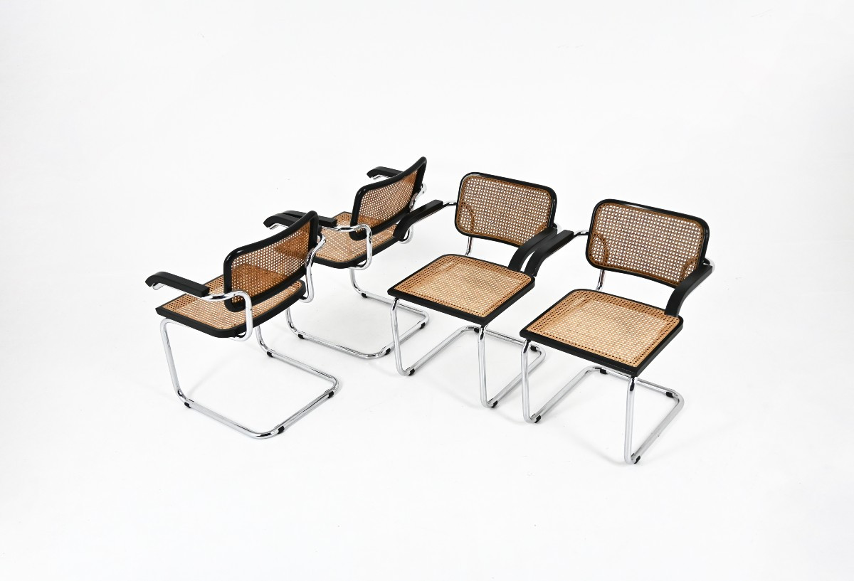 Ensemble de 4 Chaises de salle à manger Style B32 par Marcel Breuer