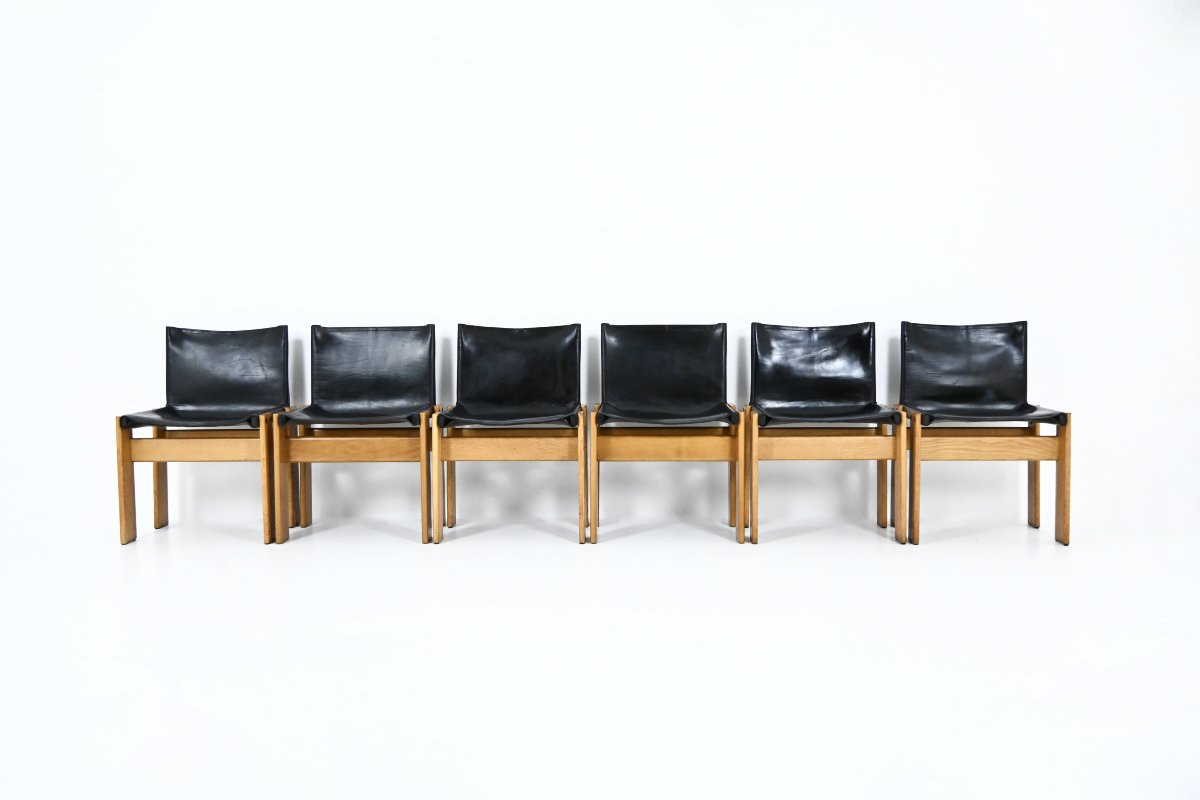 Chaises  Monk par Afra & Tobia Scarpa pour Molteni, années 1970, ensemble de 6-photo-2