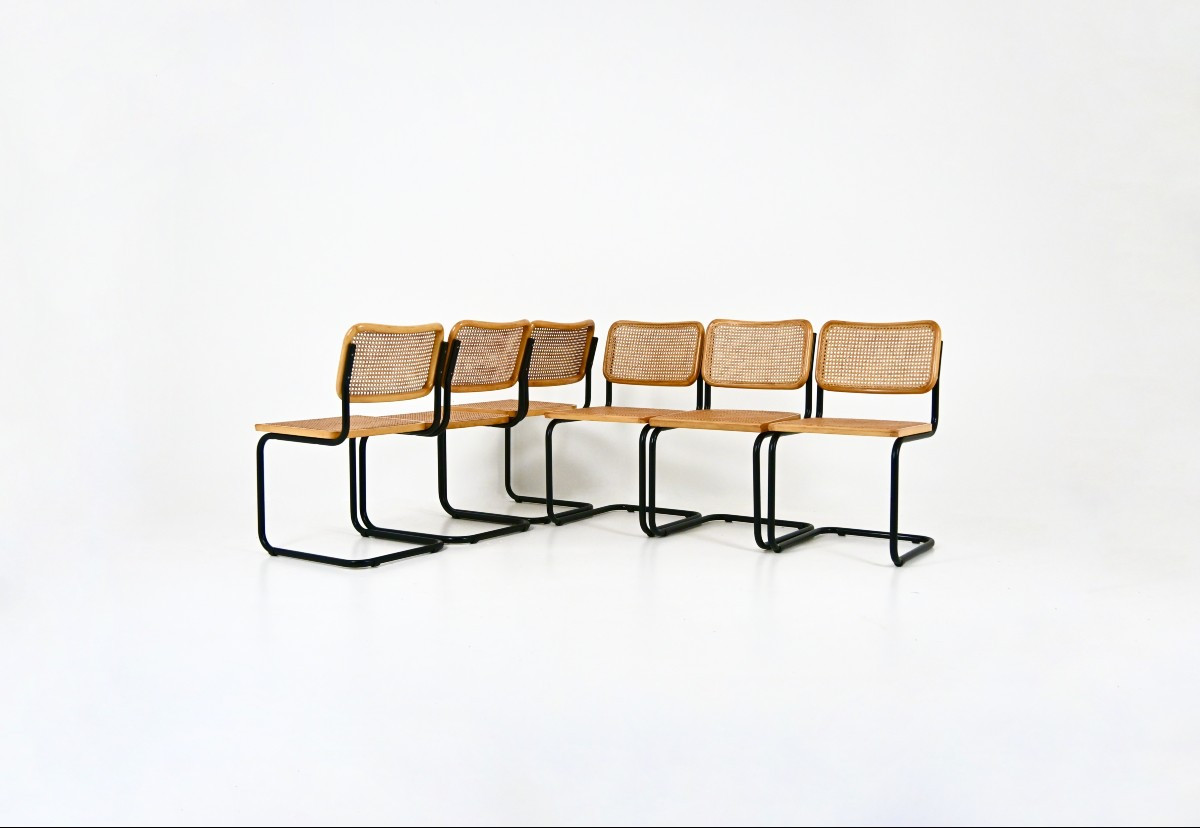 Ensemble de 6 Chaises de salle à manger Style B32 par Marcel Breuer