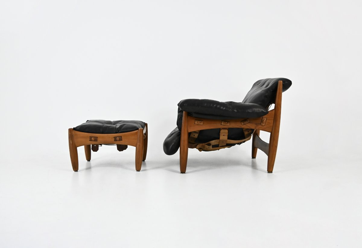 "sheriff" Armchair With Footrest By Sergio Rodrigues For Isa Bergamo, 1960s-photo-3