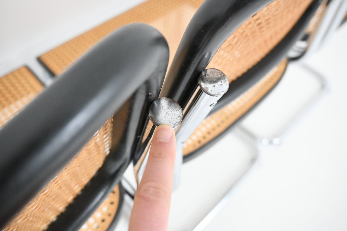 Ensemble de 6 Chaises de salle à manger Style B32 par Marcel Breuer-photo-5