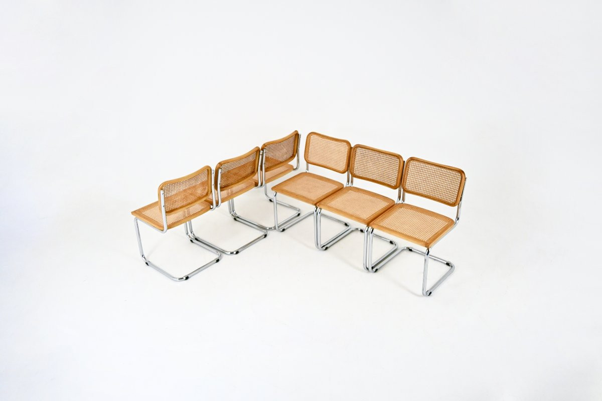 Set Of 6 Style B32 Dining Chairs By Marcel Breuer-photo-1