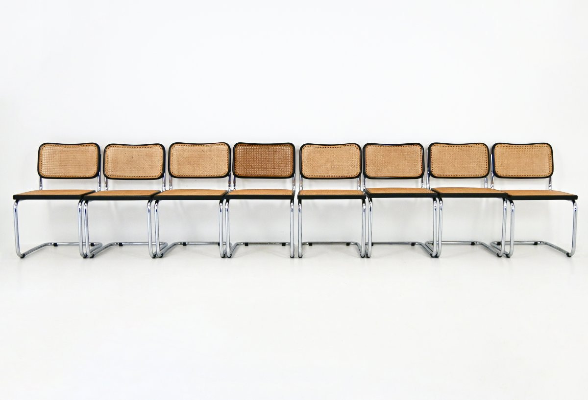 Ensemble de 8 Chaises de salle à manger Style B32 par Marcel Breuer-photo-2