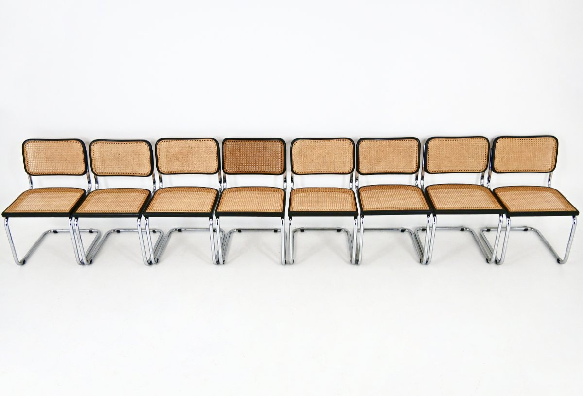 Ensemble de 8 Chaises de salle à manger Style B32 par Marcel Breuer-photo-3
