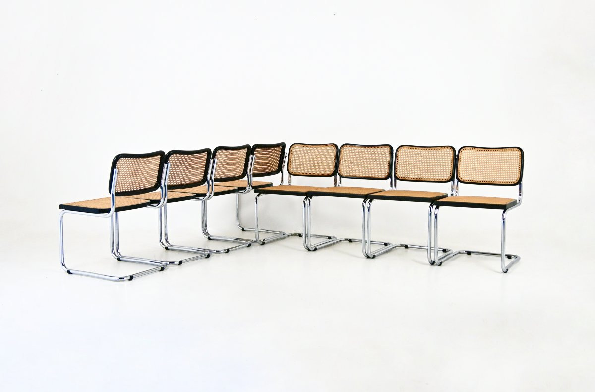 Ensemble de 8 Chaises de salle à manger Style B32 par Marcel Breuer-photo-1