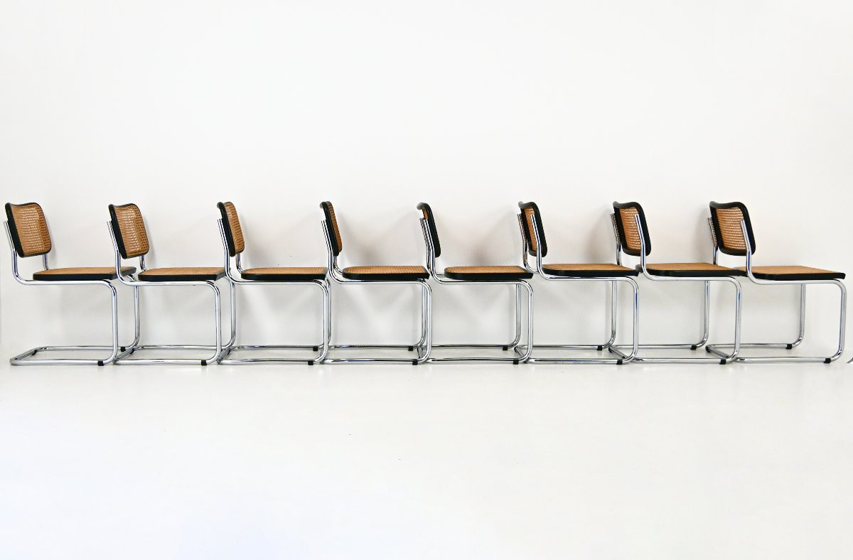 Ensemble de 8 Chaises de salle à manger Style B32 par Marcel Breuer-photo-3