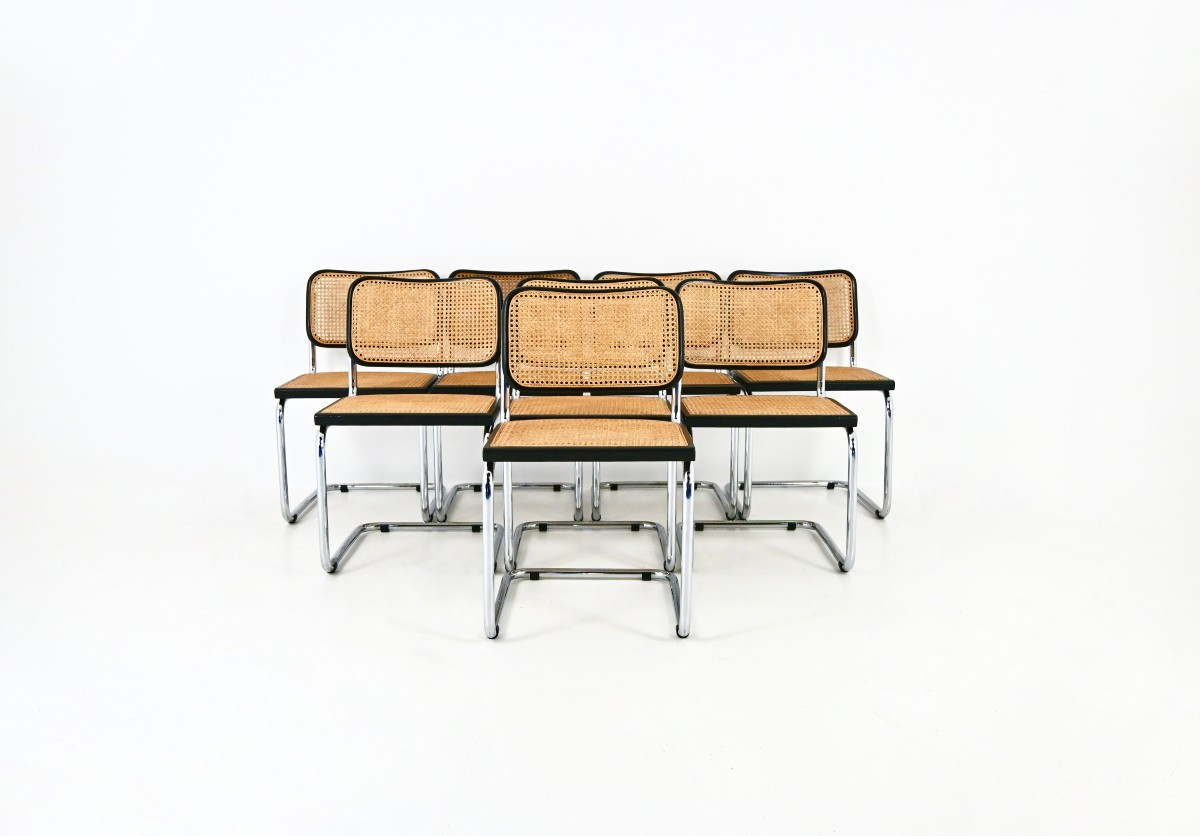 Ensemble de 8 Chaises de salle à manger Style B32 par Marcel Breuer