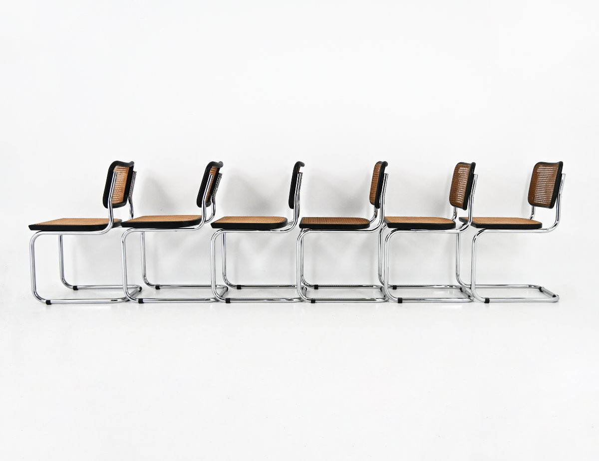 Set Of 6 Style B32 Dining Chairs By Marcel Breuer-photo-3