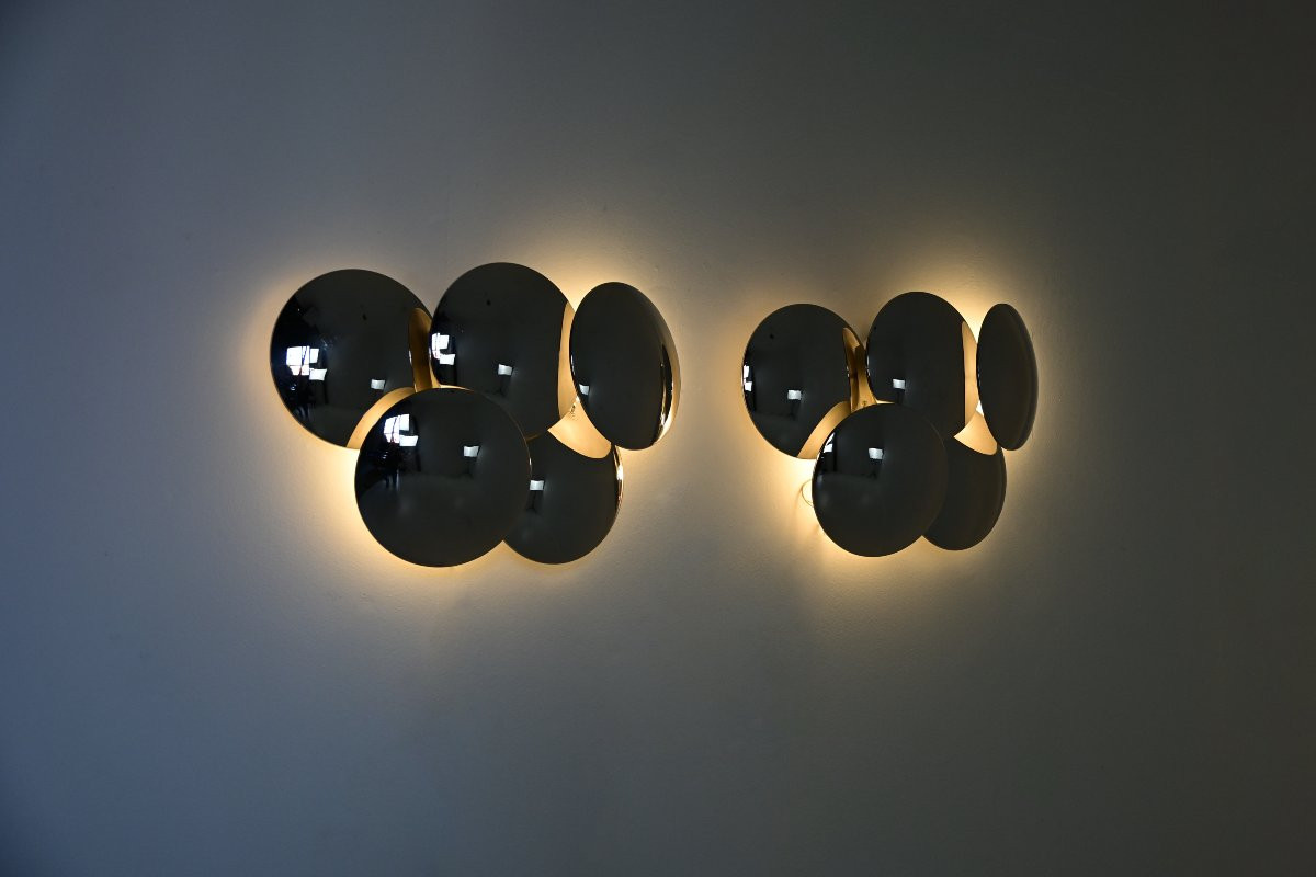 Pair Of Wall Sconces By Goffredo Reggiani For Reggiani, 1970s-photo-2