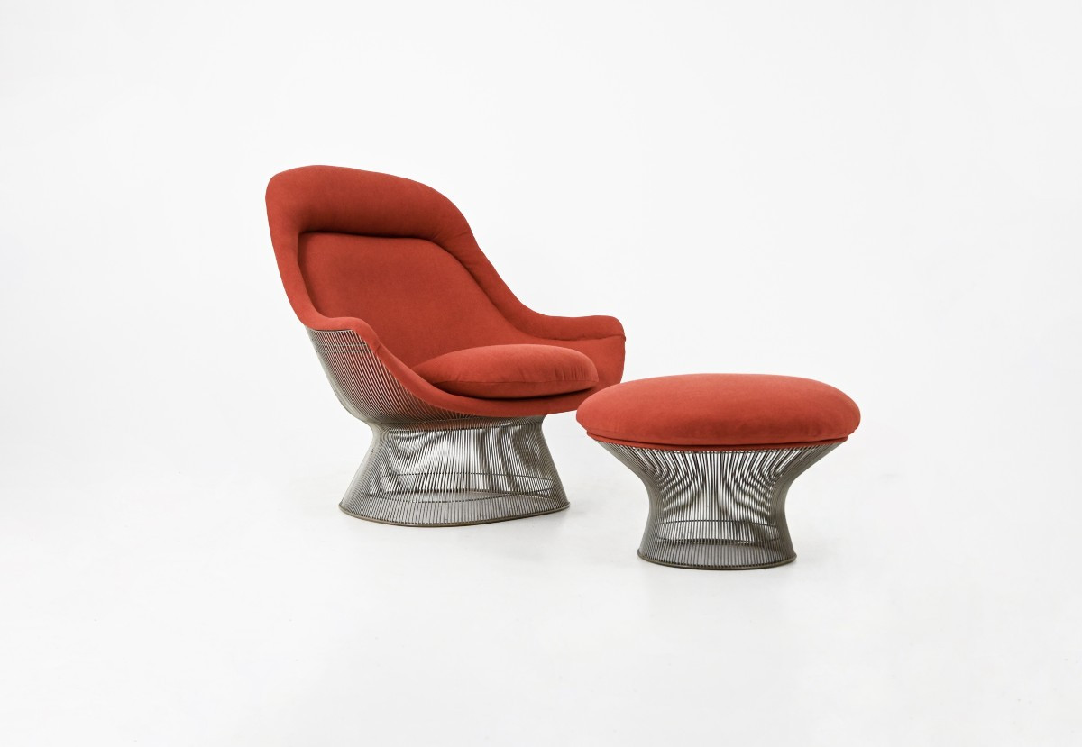 Armchair & Ottoman By Warren Platner For Knoll International, 1960s