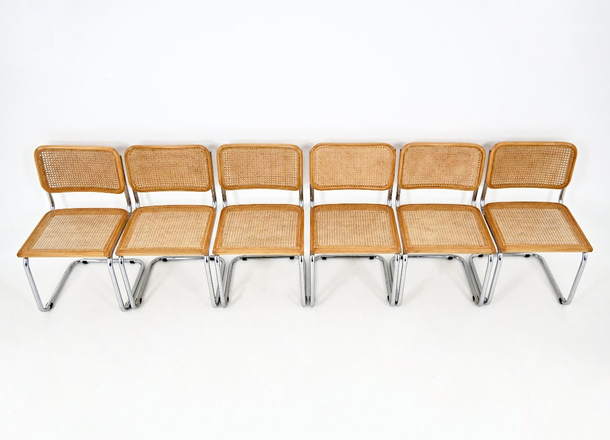 Set Of 6 Style B32 Dining Chairs By Marcel Breuer-photo-4