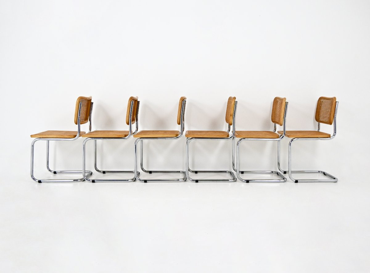 Set Of 6 Style B32 Dining Chairs By Marcel Breuer-photo-3