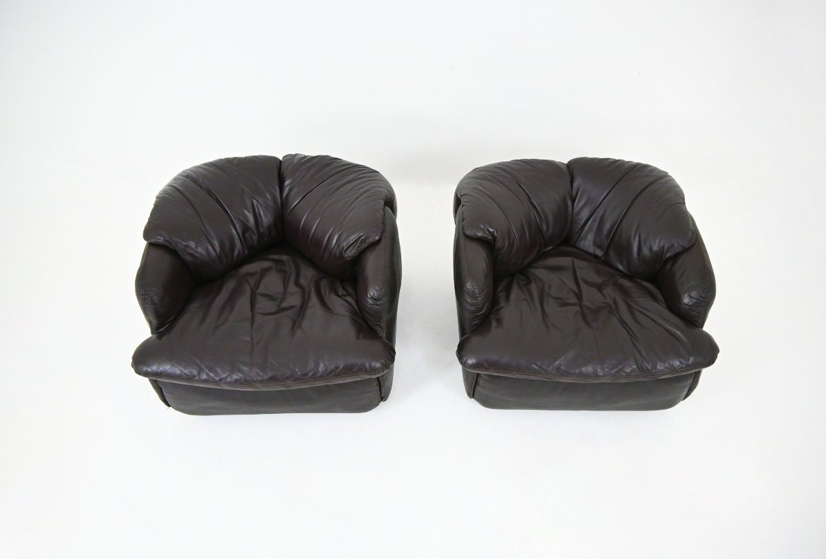 Fauteuils Confidential par Alberto Rosselli pour Saporiti Italia, années 1970-photo-4