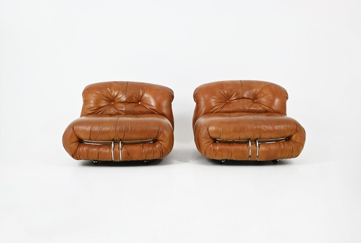 Soriana Armchairs By Afra And Tobia Scarpa For Cassina, 1970s, Set Of 2-photo-2