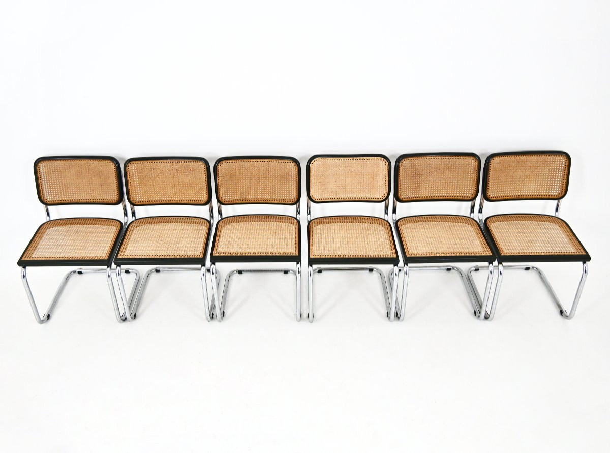 Set Of 6 Marcel Breuer B32 Dining Chairs-photo-4