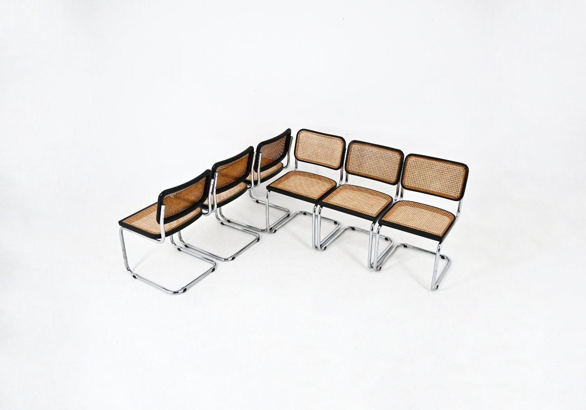 Set Of 6 Marcel Breuer B32 Dining Chairs-photo-1