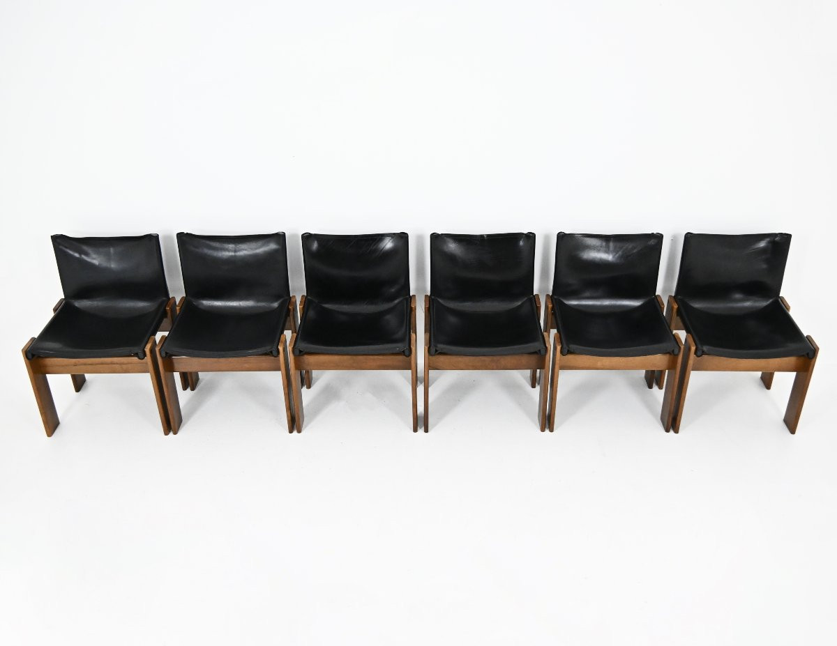 Set Of 6 Monk Dining Chairs By Afra & Tobia Scarpa For Molteni, 1970s-photo-4