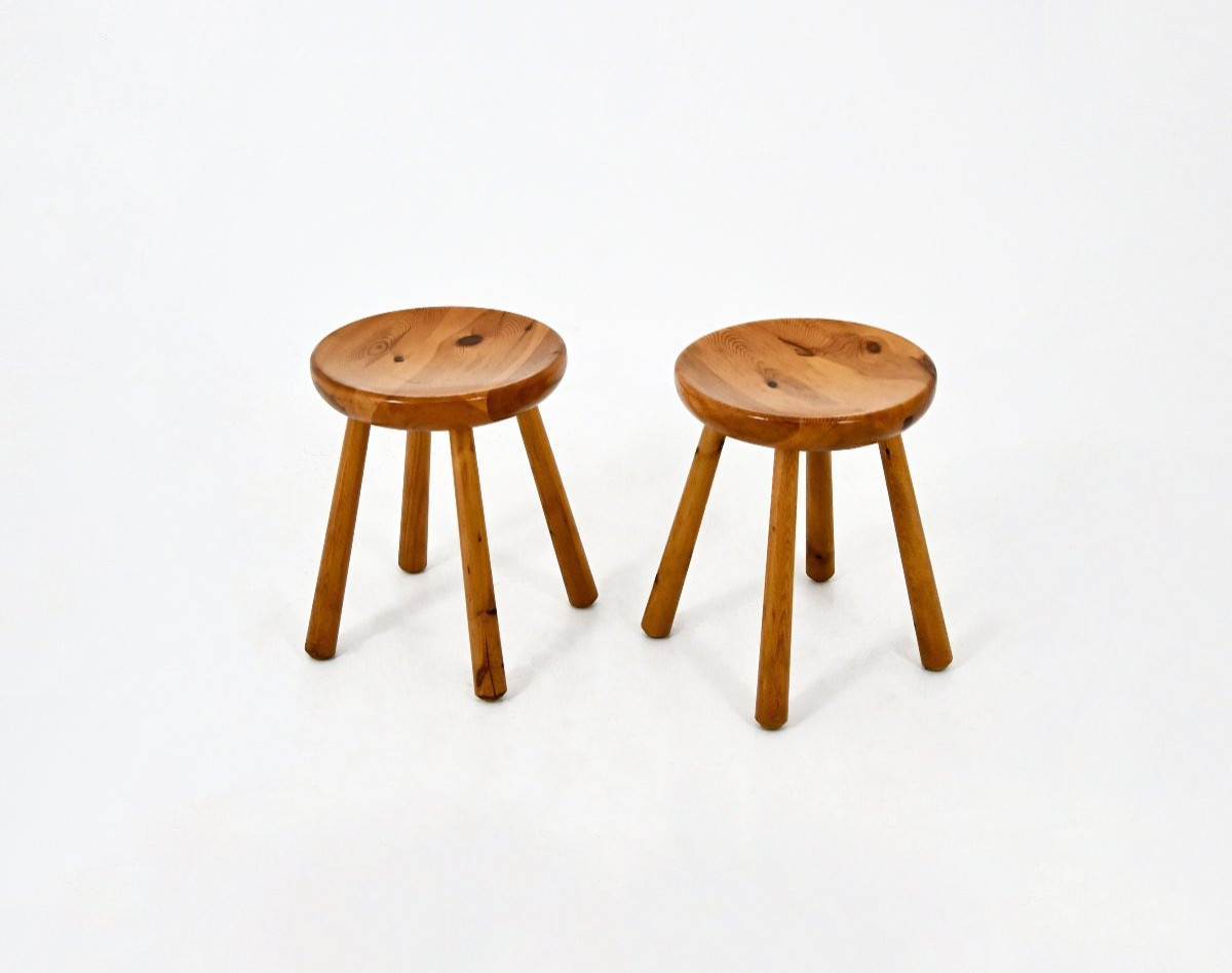 Set Of 2 Stools By Charlotte Perriand For Les Arcs, 1960s-photo-2