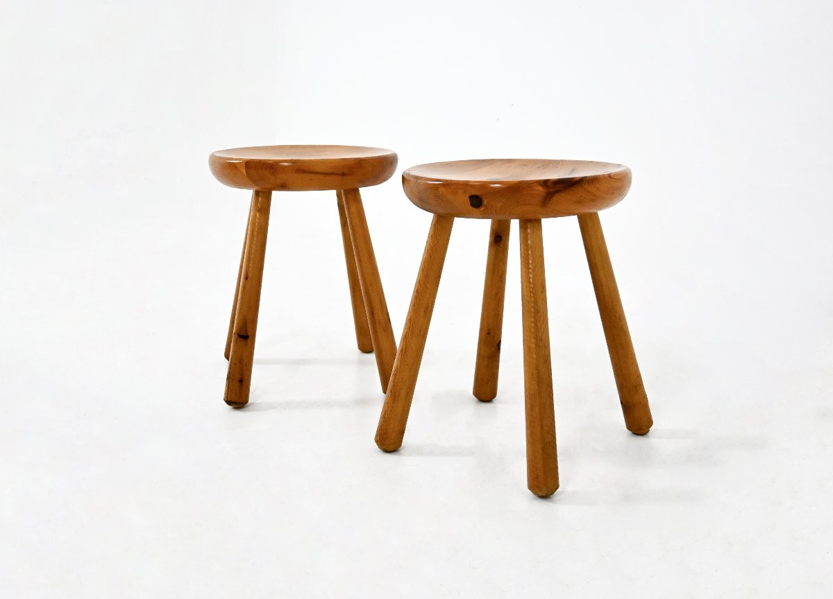 Set Of 2 Stools By Charlotte Perriand For Les Arcs, 1960s-photo-4