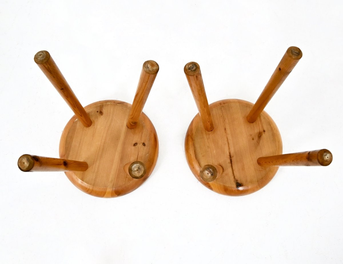 Set Of 2 Stools By Charlotte Perriand For Les Arcs, 1960s-photo-2