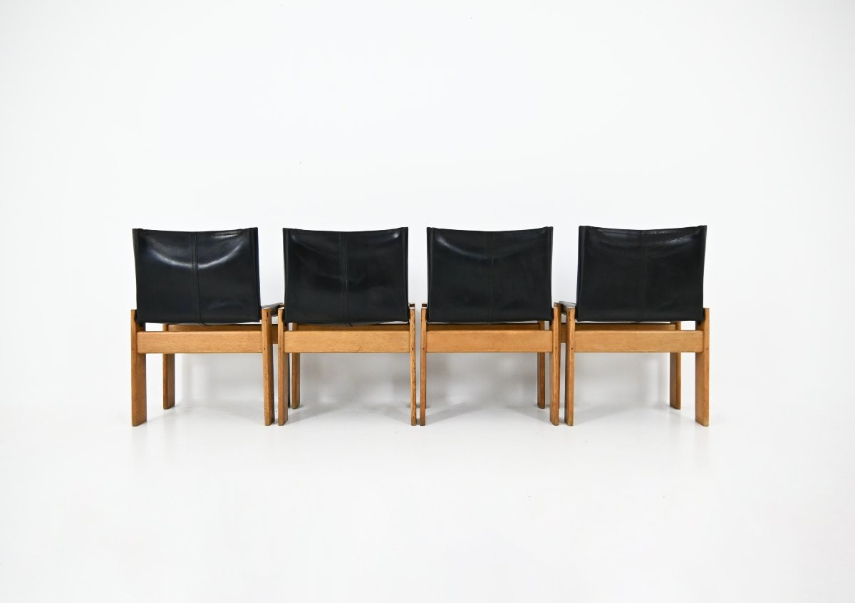Ensemble de 4 Chaises de salle à manger Monk par Afra & Tobia Scarpa pour Molteni, années 1970-photo-2