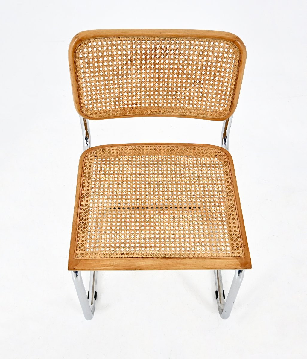 Ensembel de 6 Chaises de salle à manger modèle B32 de Marcel Breuer-photo-4