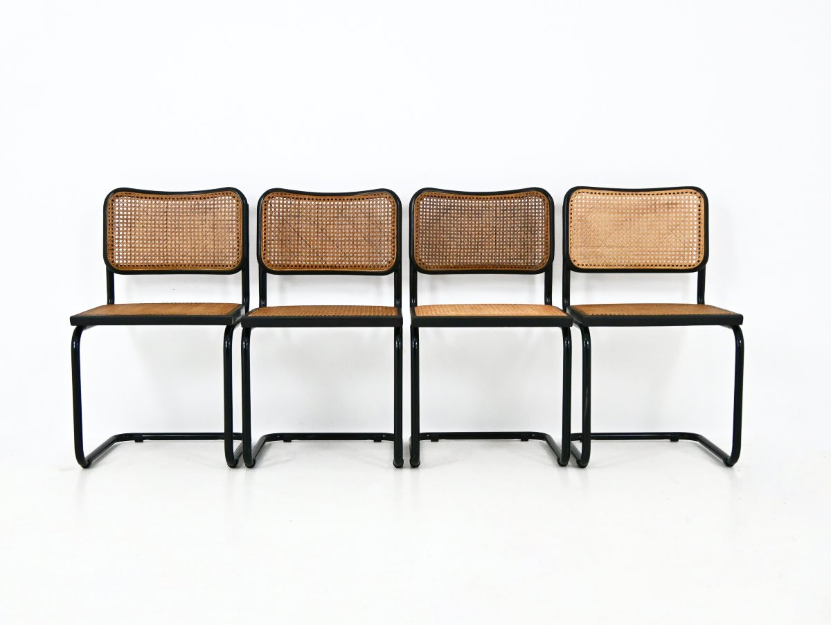 Set Of 4 B32 Style Dining Chairs By Marcel Breuer-photo-2