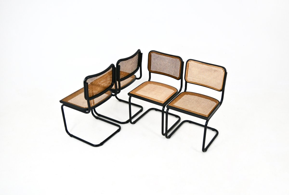 Set Of 4 B32 Style Dining Chairs By Marcel Breuer-photo-1
