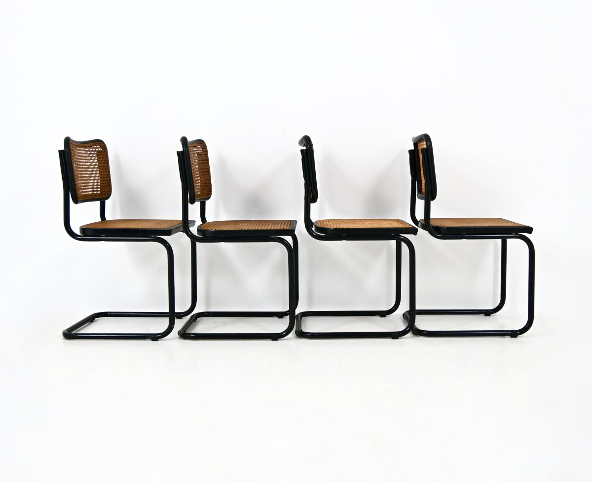Set Of 4 B32 Style Dining Chairs By Marcel Breuer-photo-2