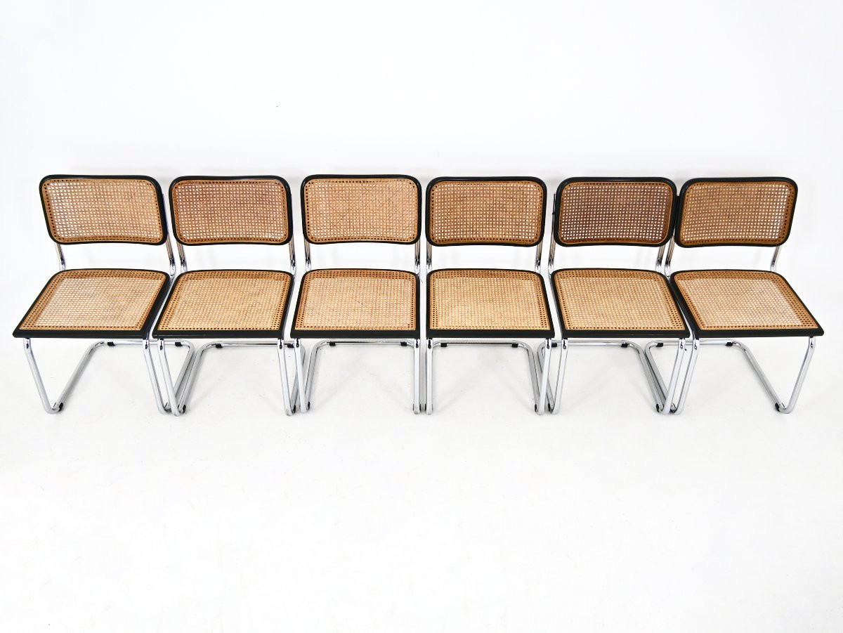 Set Of 6 Marcel Breuer Style B32 Dining Chairs-photo-3