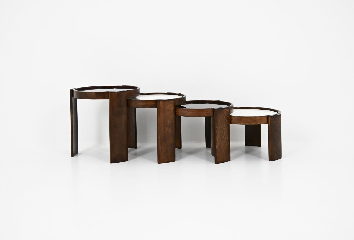 Ensemble de 4 tables gigognes modèle 780 de Gianfranco Frattini pour Cassina, années 1960-photo-2
