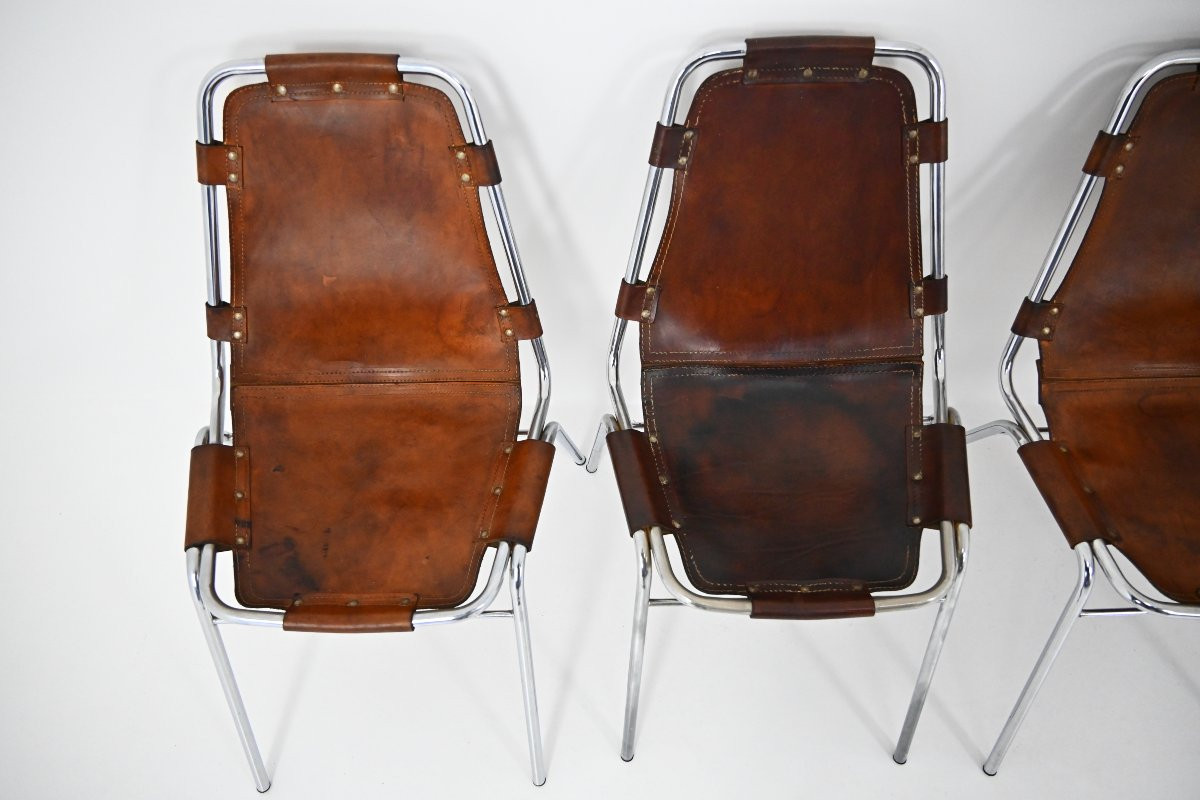 Ensemble de 6  Chaises « Les Arcs » de Charlotte Perriand, années 1960-photo-4