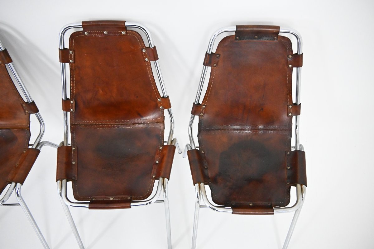 Ensemble de 6  Chaises « Les Arcs » de Charlotte Perriand, années 1960-photo-6