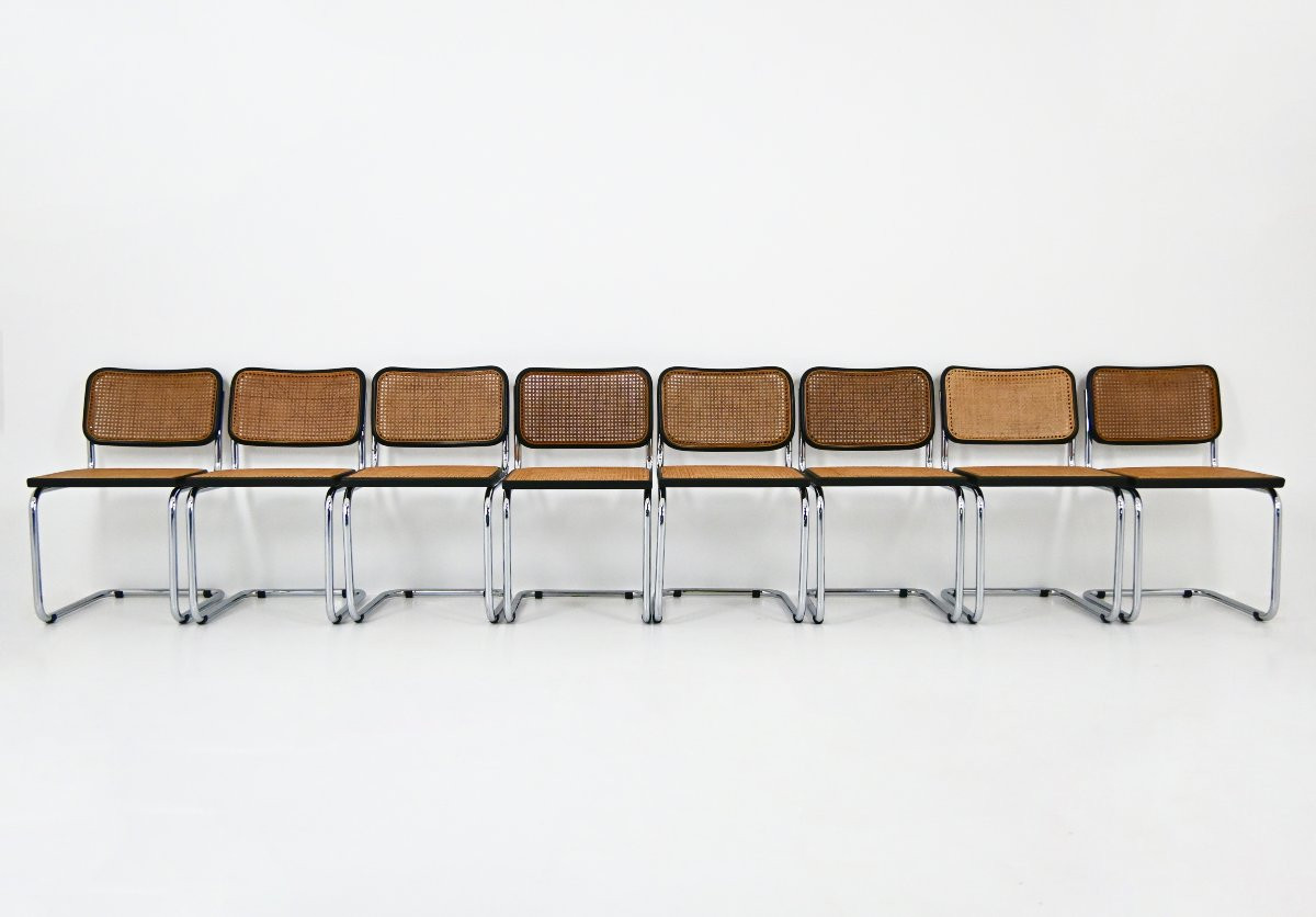 Set Of 8 Marcel Breuer B32 Dining Chairs-photo-2