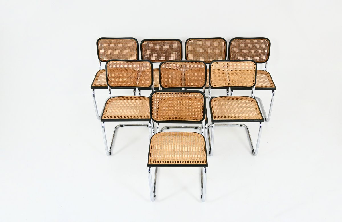 Set Of 8 Marcel Breuer B32 Dining Chairs-photo-1