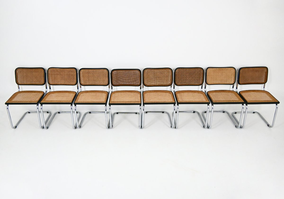 Set Of 8 Marcel Breuer B32 Dining Chairs-photo-3